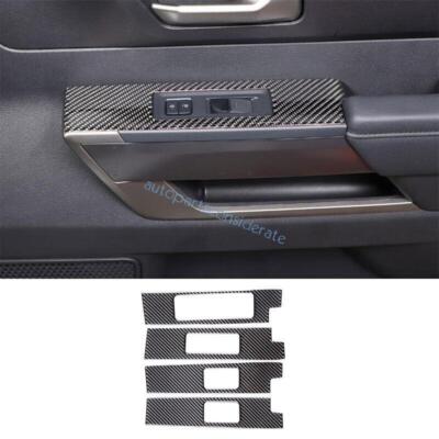 For Toyota Tundra 2022-2023 2024 Real Carbon Fiber Window Lift Lock Switch Panel