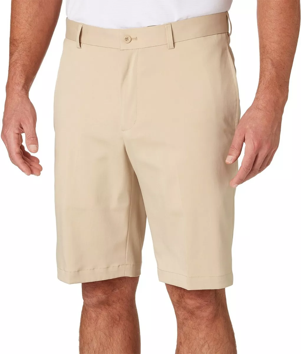 SLAZENGER MENS CORE KHAKI MOISTURE WICKING PERFORMANCE GOLF SHORTS