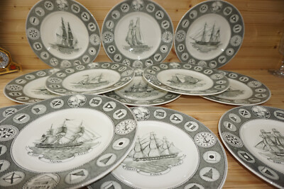 Wedgwood 150th Anniversary Peabody Museum Salem Mass All 12 Dinner Plates (G50)