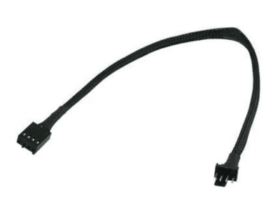 12 Inch PWM 4-Pin Fan Extension Cable With Black Sleeving - PC Computer Case Modding