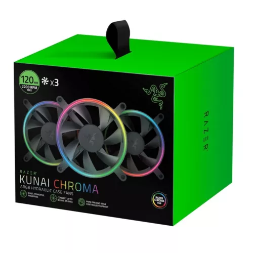 🔥 Razer Kunai Chroma 120mm ARGB Case Fan （3 fans）| US Seller | SALE 🔥