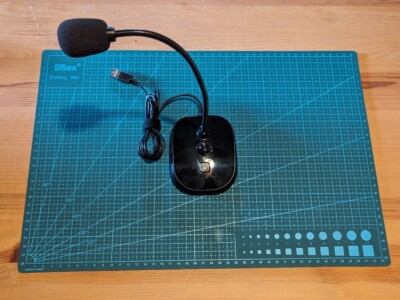 [Wie Neu] XIAOKOA USB Standmikrofon mit Drehknopf Lautstärketaste & 3.5mm Buchse