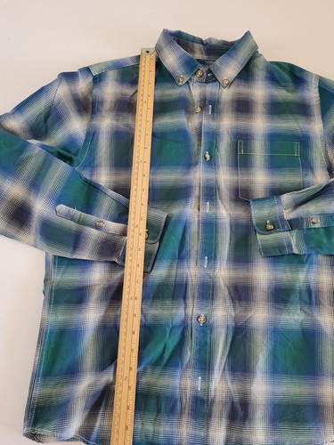 Mens Shirt Red Herring Size Small Green Check Button Collar 14840 - Picture 6 of 14