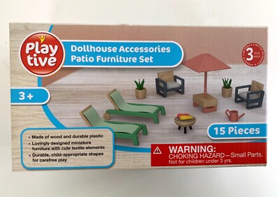 Sealed Playtive 15 Piece Dollhouse Patio Furniture Set Lidl