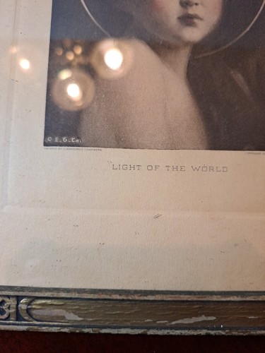 Light of the World Vintage 1920s Framed Print C. Bosseron Chambers Under Glass - Picture 2 of 6