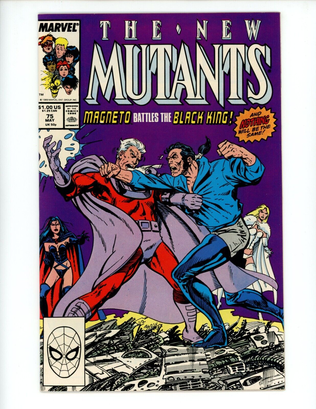 New Mutants #75 Comic Book 1989 VF Marvel Magneto Comics