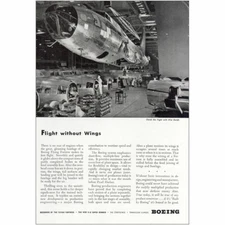 1944 Boeing: Flight Without Wings Vintage Print Ad