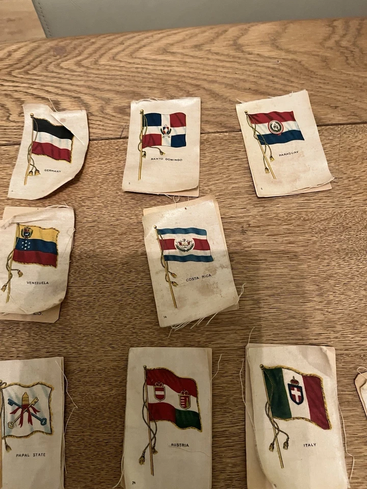 1900’s Vintage Silk Cigarette Cards By Kensitas Wix Flags Of All Nations (57) - Image 3 of 4
