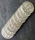 Lot of Nine 50c Walking Liberty Silver Half Dollars