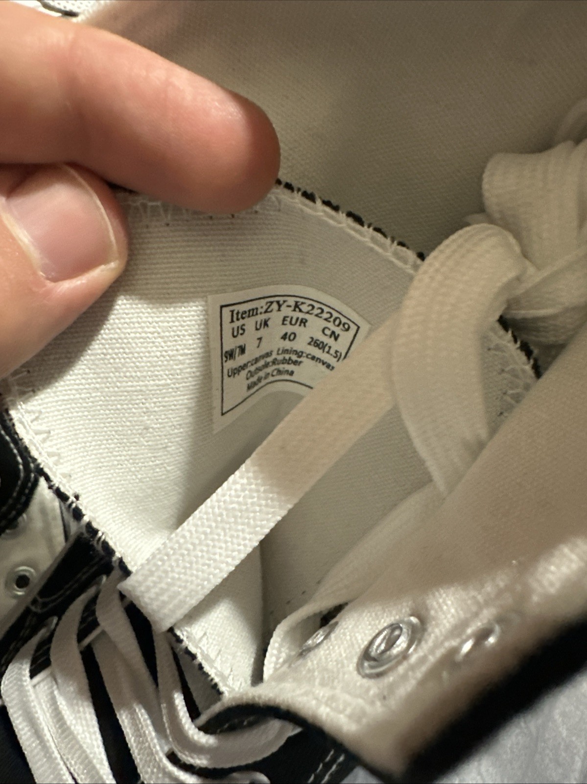 ZGR Womens Canvas Sneakers High Top Lace ups Casual Walking Shoes Black Size 9