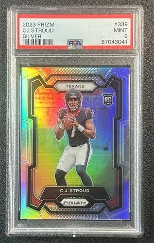 C.J. STROUD PSA 9 2023 PANINI PRIZM #339 ROOKIE SILVER RC TEXANS 3041