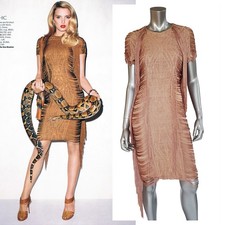 GUCCI DRESS INTRICATE FRINGE FAMOUS RUNWAY EDITORIALS $5,300 sz IT 42 US 6