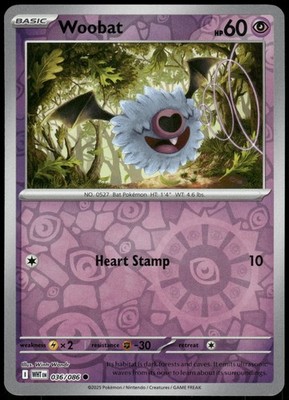 Reverse Holo Woobat 036/086 Common SV: White Flare