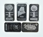 Lot 5 VINTAGE 1 Oz Silver Bars/Rounds Art Bars Collection Poured .999 *365