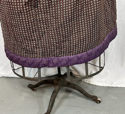 antique petticoat winter quilted reversible print/purple silk waist 28 original 