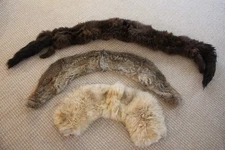 Vintage Lot of 3 Fur Collars Salvaged from Coats Variety Colors Types Sizes