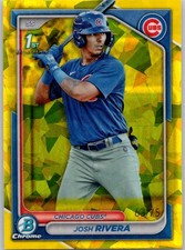 2024 Bowman Sapphire Edition 1st Yellow #BCP-115 Josh Rivera #/75 Chicago Cubs
