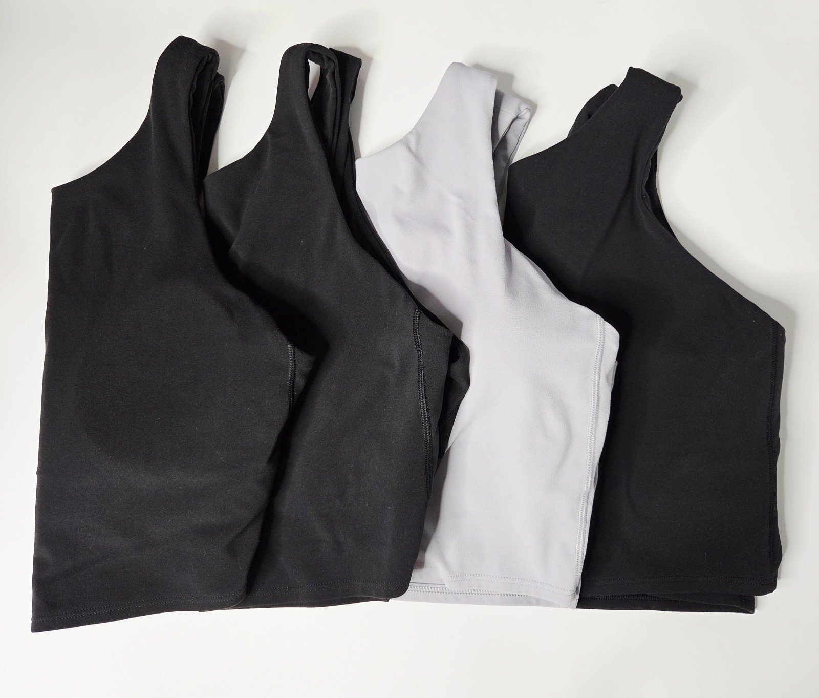 Athleta Conscious Twist Bra Support Top M Lot 4 Black Gray Athletic