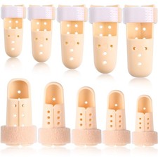 BBTO 10 Pcs Mallet Finger Splint, 5 Sizes Finger Support Brace,Beige