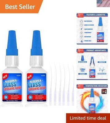 2Pack 30g Acrylic Glass Glue - Fast-Drying, Durable & Waterproof Adhesive