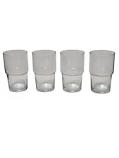 Set Of 4 Stackable Glass Tumblers 5⅛" Tall