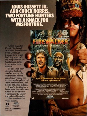 1980s    FIREWALKER Movie print ad   1987 Fire Walker Chuck Norris ADS-31