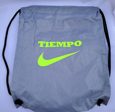 Nike Tiempo Soccer Drawstring Tote Carry Shoe Dust Gym Bag 16x13 Wolf Grey Lime