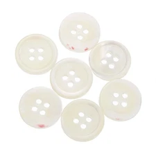 7Pcs Shell Buttons, 4 Hole Mother of Pearl Button 18mm Sewing Buttons, White