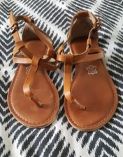 NOVO Boho Tan Brown Strappy Sandals Leather Size 6 B51