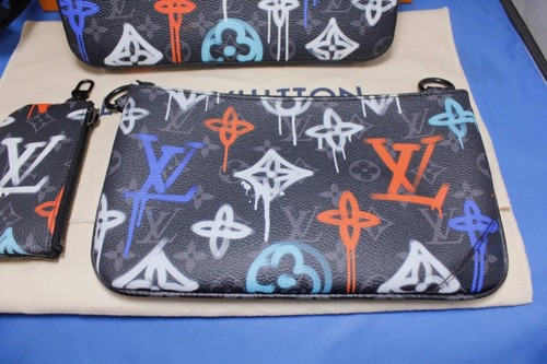 Louis Vuitton Multicolor Graffiti Spray Trio Messenger Bag - M21396 - USED/MINT - Picture 8 of 23