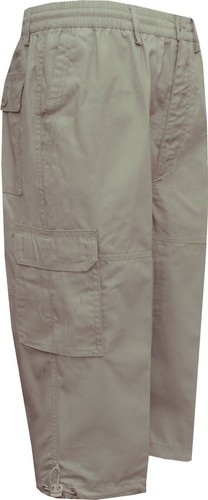 Pantalones cortos lisos de combate de carga de cintura elástica 3/4 para hombre 6 bolsillos con cremallera mosca M - 3XL - Imagen 3 de 12