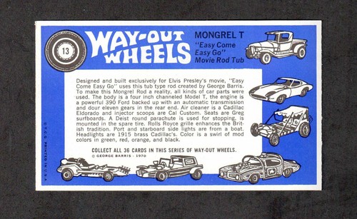 1970 Topps Way Out Wheels #13 MONGREL T | NM-MT - Picture 2 of 2
