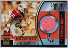 2001 Topps Reserve Samari Rolle Pro Bowl Jersey Card