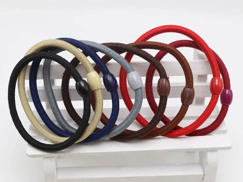 Thick Elastic Hair Ties for Ponytails - Durable Rubber Bands