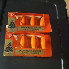 2 4pks Vintage Working orange C7 GEM diamond logo Christmas Light Bulbs MIP