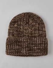 NWT American Eagle Marled Beanie Hat Heather Brown One Size