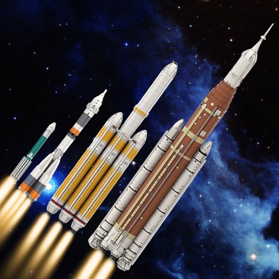 Moc Delta IV Heavy With Parker Solar Probe Saturn V Scale Rocket Building Blocks