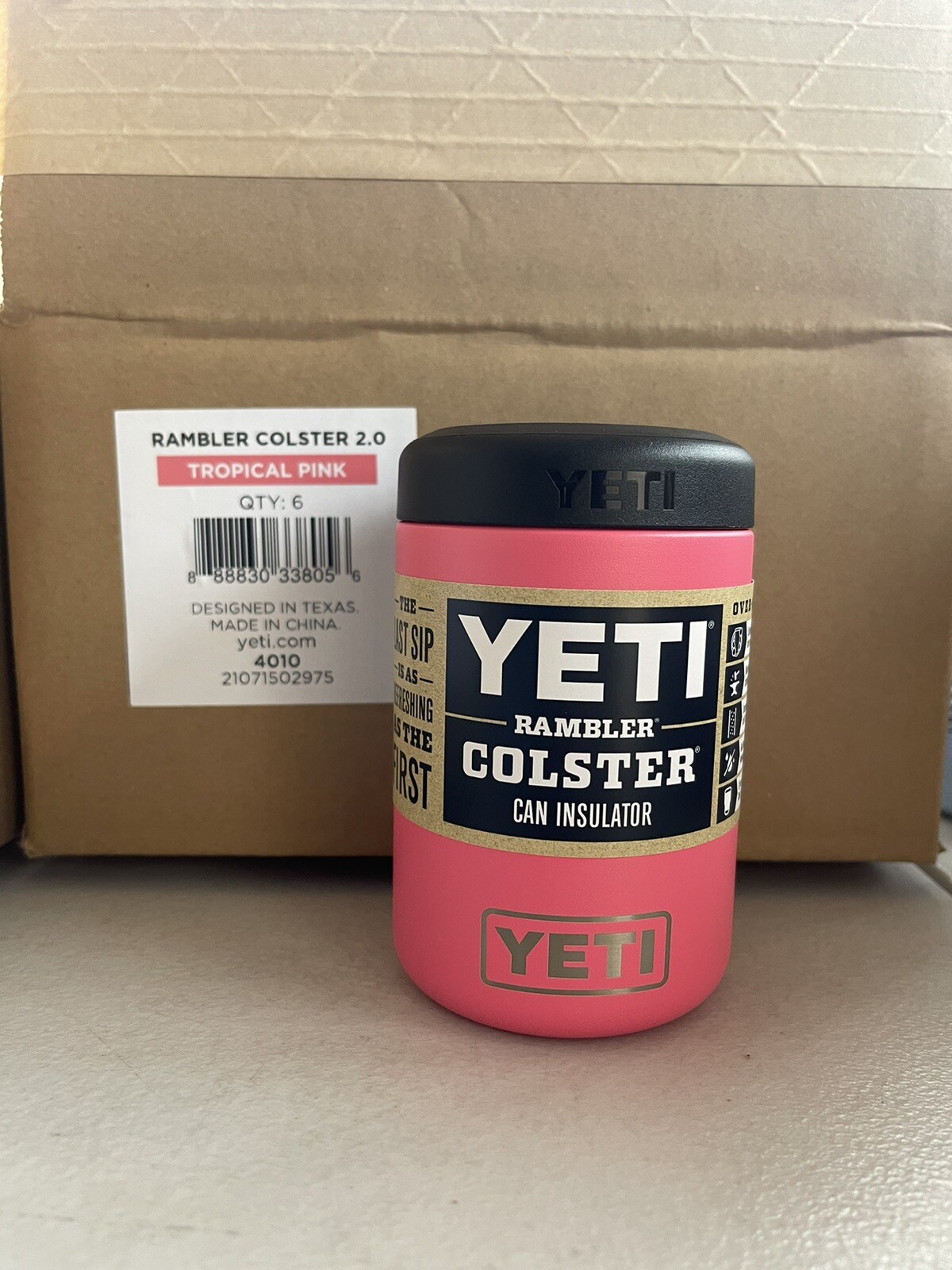 YETI Rambler Colster 2.0 Tropical Pink 12 Oz Insulated Can Cooler
