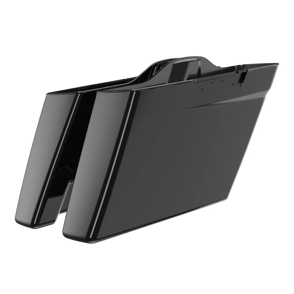 Alforja estirada extendida doble negra viva sin cortar para Harley Davidson 2014+ Foto 2 de 4