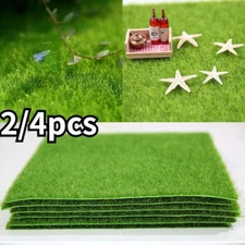 2/4Pcs 15cm Artificial Grassland Simulation Moss Lawn Turf Fake Green Grass Mat