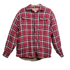 Wrangler Fleece/Sherpa Lined Men's Flannel Shirt/Jacket Size Small Plaid
