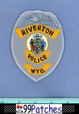 RIVERTON WYOMING Police Shoulder Patch STATE SEAL 9D