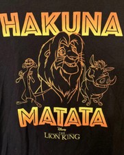 Disney The Lion King Women Sz M 7-9 Hakuna Matata Shirt Black