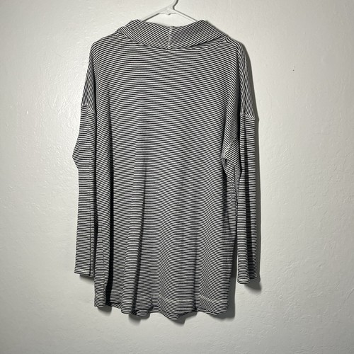 J Jill Cowl Neck Sweater Size XL White Grey Waffle Knit Stretch Tunic Cozy - Picture 6 of 10