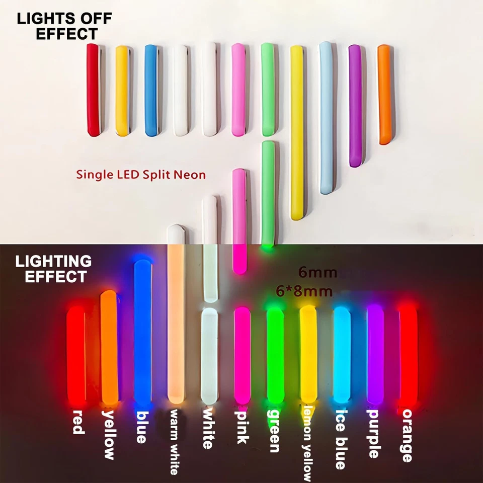 Cubierta de tira de luz LED flexible de neón separada 8 mm hágalo usted mismo difusor de silicona flexible Foto 2 de 4