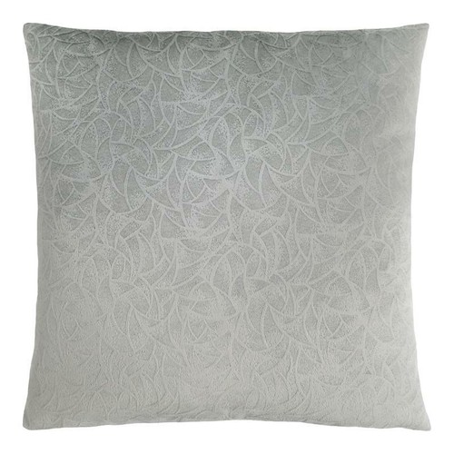 Monarch 18x18" 1-piece Floral Velvet Fabric Accent Pillow in Light Gray - Picture 4 of 8