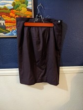 VTG Chester Barrie Straight Pencil Wool Cashmere Blend Purple Skirt Sz 12 Large