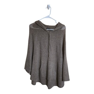 Saks Fifth Avenue Sweater Women L Cape Cashmere  Minimalist Poncho Hoodie 