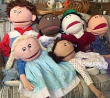 6 Therapeutic Puppets 1 Wheelchair Disability Awareness 40"- 45" Gloves