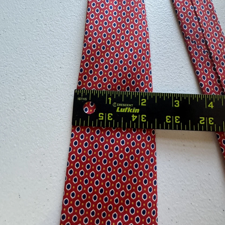Corbata de cuello Ralph Lauren LRL para hombre roja 100 % seda geométrica preppy diseñador clásica Foto 4 de 4
